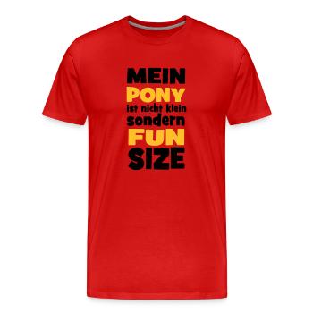 Pony - Männer Premium Bio T-Shirt - Rot - Vorne - Damien (186cm)