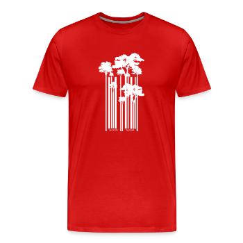 Barcode - Männer Premium Bio T-Shirt - Rot - Vorne - Damien (186cm)