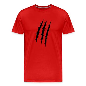 krallen - Männer Premium Bio T-Shirt - Rot - Vorne - Damien (186cm)