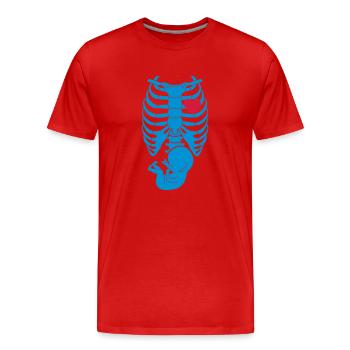 Squelette de Halloween pour le ventre - grossesse - T-shirt bio Premium Homme - rouge - Devant - Damien (186cm)