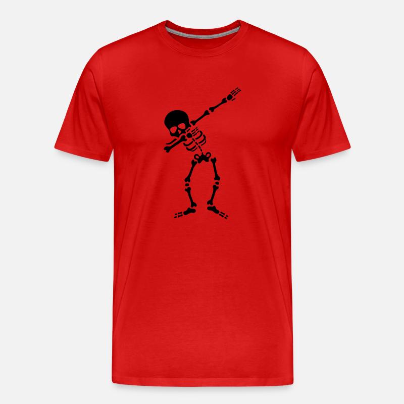 skull dabbing - Männer Premium Bio T-Shirt - Rot