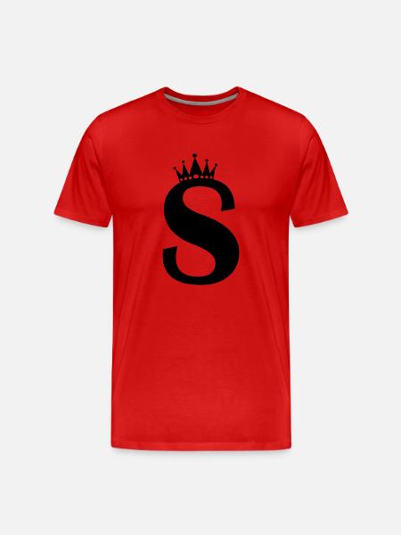 buchstabe S Krone - Männer Premium Bio T-Shirt - Rot