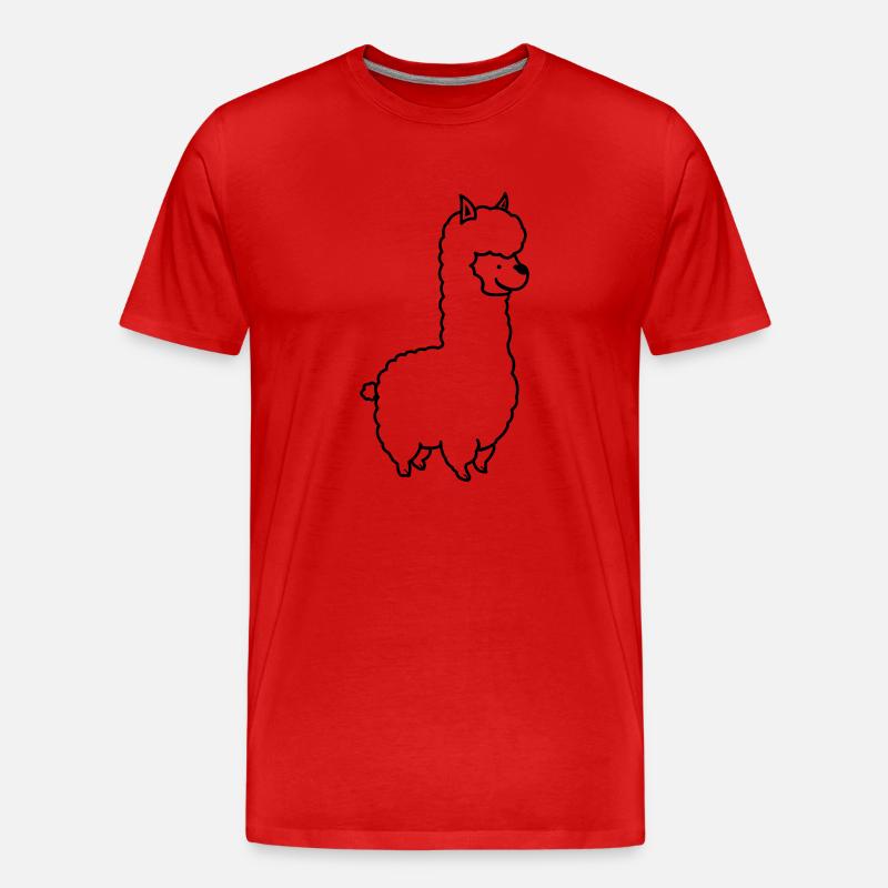 Alpaka - Männer Premium Bio T-Shirt - Rot