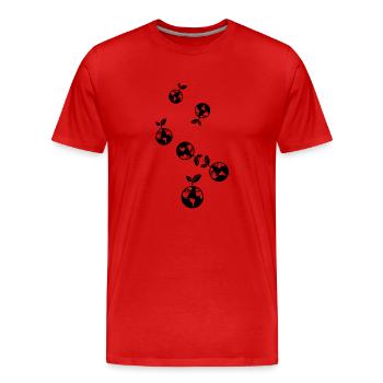 Planète Terre - T-shirt bio Premium Homme - rouge - Devant - Damien (186cm)