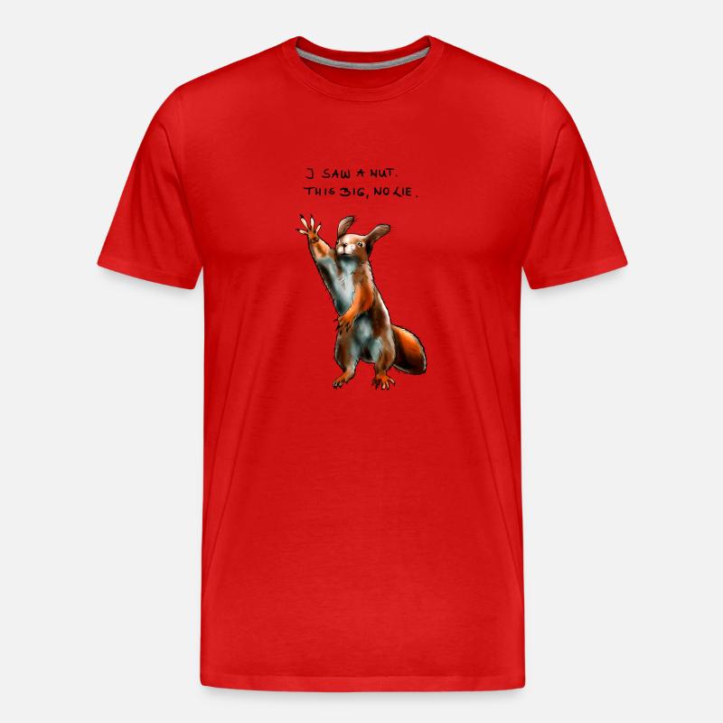 Lustiges Hochstapler Eichhörnchen - Männer Premium Bio T-Shirt - Rot
