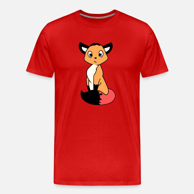 Süßer Tintenfuchs Charakter - Männer Premium Bio T-Shirt - Rot