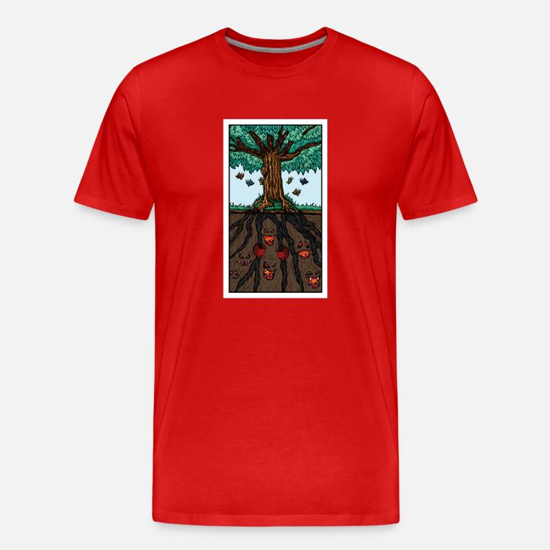 DerBaum - Männer Premium Bio T-Shirt - Rot