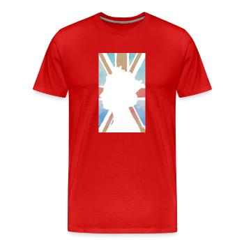 QUEEN ELIZABETH UK FLAG UNION JACK KINGDOM HEAVEN - Männer Premium Bio T-Shirt - Rot - Vorne - Damien (186cm)