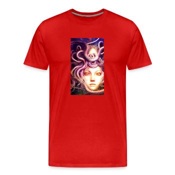Parasite Cathulhu - T-shirt bio Premium Homme - rouge - Devant - Damien (186cm)