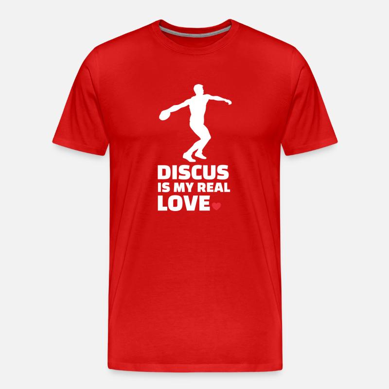 Diskus - Männer Premium Bio T-Shirt - Rot