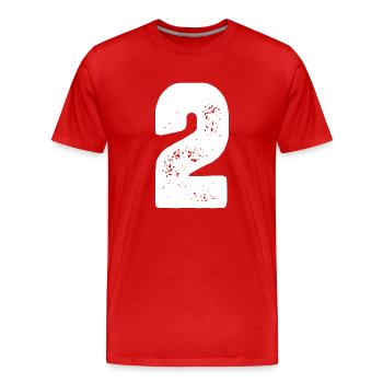 maillot 2 chiffres - T-shirt bio Premium Homme - rouge - Devant - Damien (186cm)