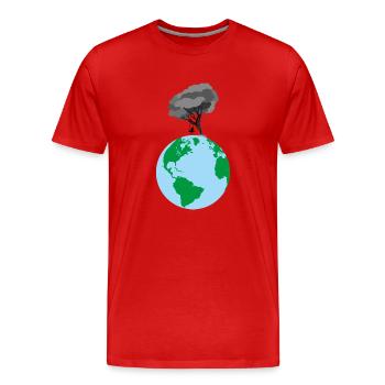 Save the planet today - Men's Premium Organic T-Shirt - red - Front - Damien (186cm)