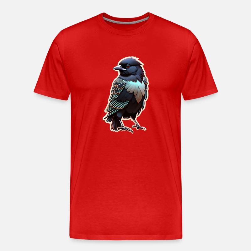 Schwarzer Rabe - Vogel - Männer Premium Bio T-Shirt - Rot