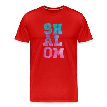 Shalom - Men's Premium Organic T-Shirt - red - Front - Damien (186cm)