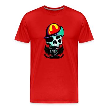 Multicolored sqelette - Men's Premium Organic T-Shirt - red - Front - Damien (186cm)