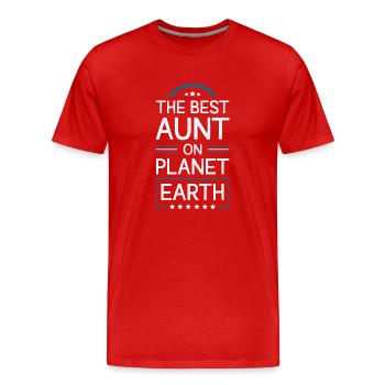 Meilleure tante disant - T-shirt bio Premium Homme - rouge - Devant - Damien (186cm)
