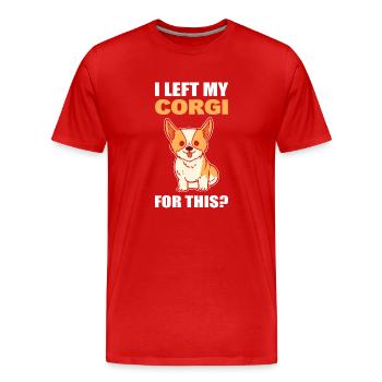 Netter Corgi Hundefrisör - Männer Premium Bio T-Shirt - Rot - Vorne - Damien (186cm)