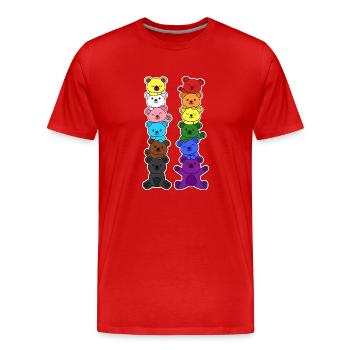 Pride Progress Flagge Bären für Gleichberechtigung - Männer Premium Bio T-Shirt - Rot - Vorne - Damien (186cm)
