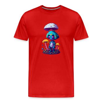 Trippy Alien 01 - Men's Premium Organic T-Shirt - red - Front - Damien (186cm)