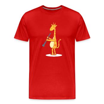 Lustiges Tier mit Klarinette Bandmitglied - Männer Premium Bio T-Shirt - Rot - Vorne - Damien (186cm)