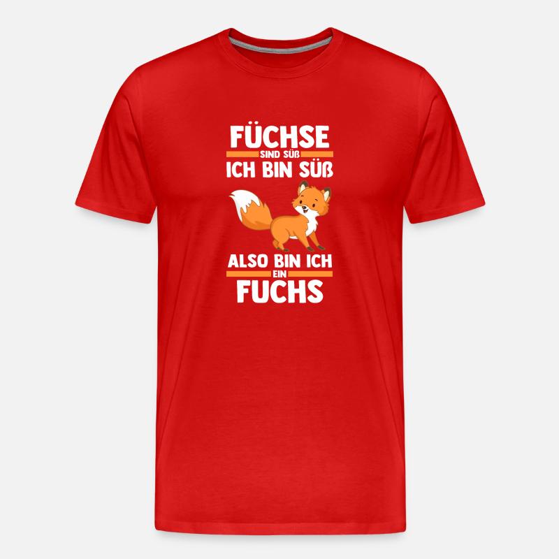 Fuchs - Männer Premium Bio T-Shirt - Rot