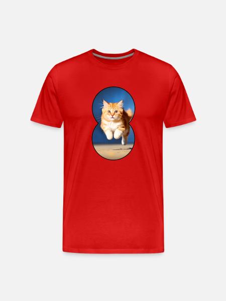 Running cat 6 - Männer Premium Bio T-Shirt - Rot