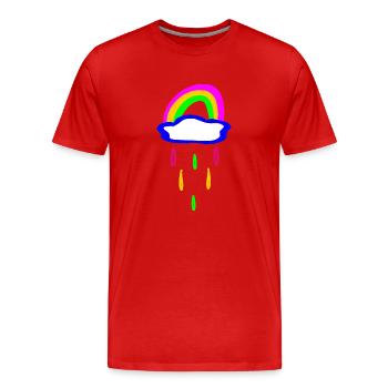 Rainbow and rain - Men's Premium Organic T-Shirt - red - Front - Damien (186cm)