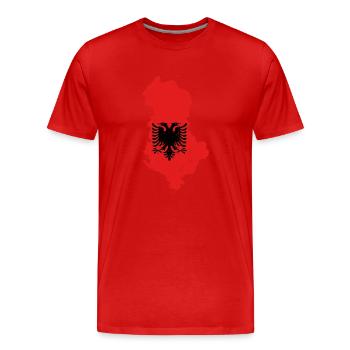 Albanische Flagge Albanischer Adler Shqiponja - Männer Premium Bio T-Shirt - Rot - Vorne - Damien (186cm)