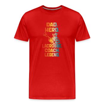 Dad Hero Lacrosse Coach Legend Lacrosse Dad 2024 - T-shirt bio Premium Homme - rouge - Devant - Damien (186cm)