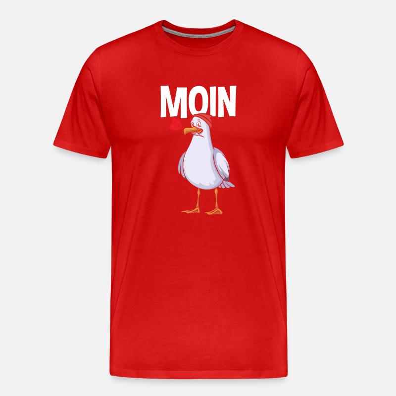 Moin Möwe - Männer Premium Bio T-Shirt - Rot