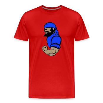 pirat - Männer Premium Bio T-Shirt - Rot - Vorne - Damien (186cm)