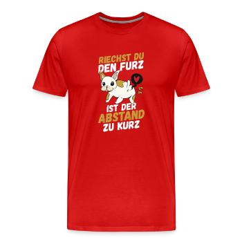 Riechst Du Den Furz Ist Der Abstand Zu Kurz - Männer Premium Bio T-Shirt - Rot - Vorne - Damien (186cm)