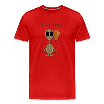Live free - Männer Premium Bio T-Shirt - Rot - Vorne - Damien (186cm)