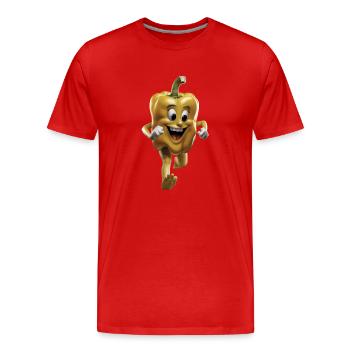 Paprika Geschenk - Männer Premium Bio T-Shirt - Rot - Vorne - Damien (186cm)