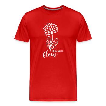 grow your flow - Männer Premium Bio T-Shirt - Rot - Vorne - Damien (186cm)