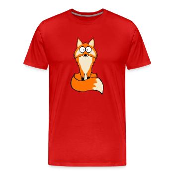 Fluffy Fox - Men's Premium Organic T-Shirt - red - Front - Damien (186cm)
