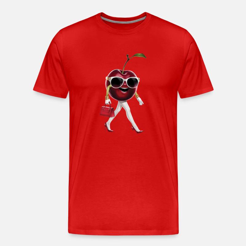 Frauen Kirsche - Männer Premium Bio T-Shirt - Rot
