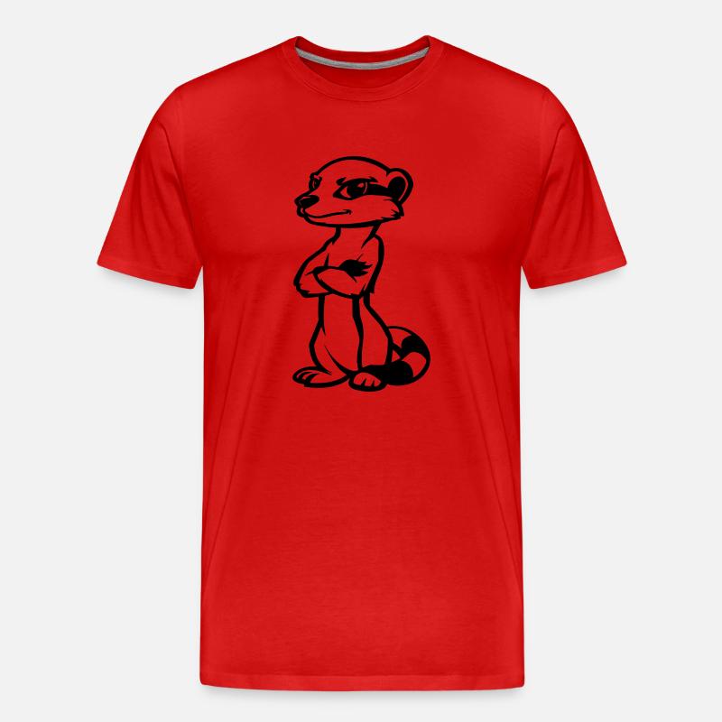 erdmännchen comic - Männer Premium Bio T-Shirt - Rot