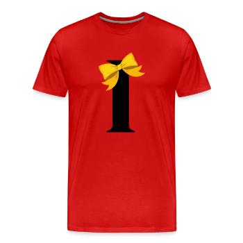 Buchstabe i gelber Knoten - Männer Premium Bio T-Shirt - Rot - Vorne - Damien (186cm)
