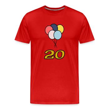 20. 20 YEARS. 20th ANNIVERSARY. 20 YEARS ANNIVERSARY. - Men's Premium Organic T-Shirt - red - Front - Damien (186cm)
