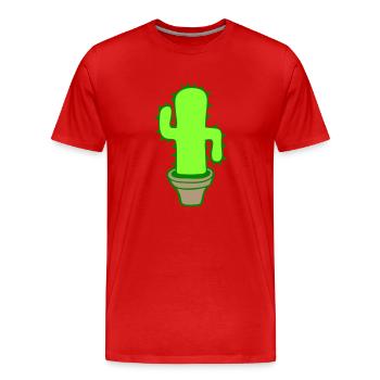 Cactus Plante Épineux Épineux Déserts Cactus - T-shirt bio Premium Homme - rouge - Devant - Damien (186cm)