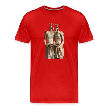 Surreale Wasserhahn Figuren - Männer Premium Bio T-Shirt - Rot - Vorne - Damien (186cm)