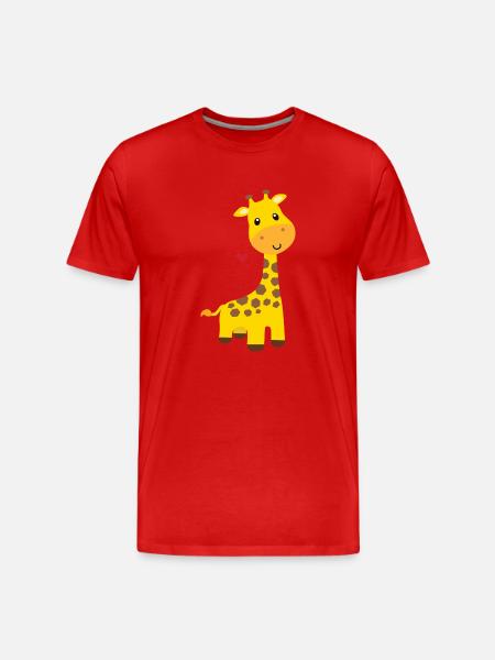 Giraffe - Men's Premium Organic T-Shirt - red