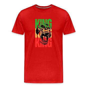 König Gorilla - Männer Premium Bio T-Shirt - Rot - Vorne - Damien (186cm)