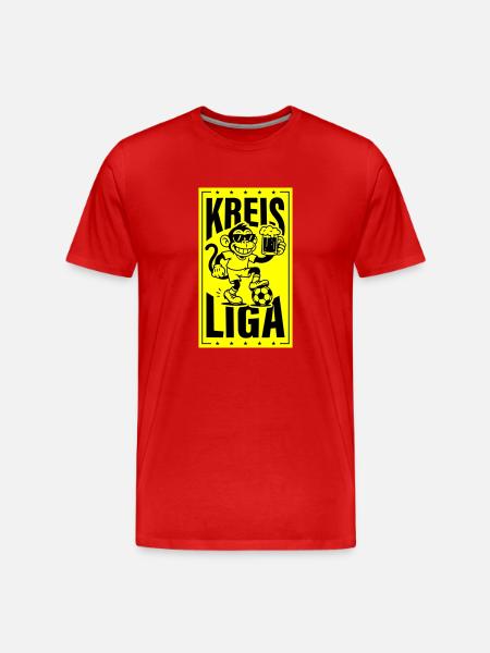 Kreisliga Fussball Affe - Männer Premium Bio T-Shirt - Rot