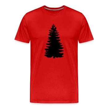 if shade outlined, nature, silhouette, forest, - Men's Premium Organic T-Shirt - red - Front - Damien (186cm)