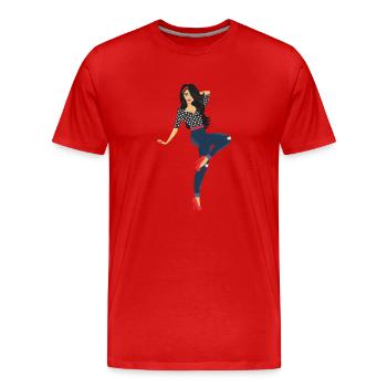 pinup - T-shirt bio Premium Homme - rouge - Devant - Damien (186cm)