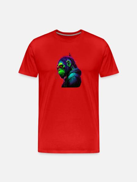 Monkey,Design,Neo,Comic - Men's Premium Organic T-Shirt - red