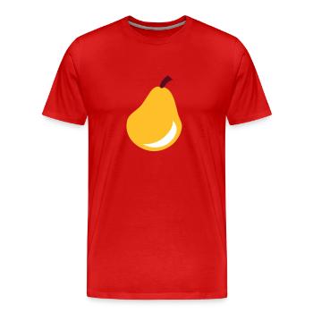 Birne - Obst - Männer Premium Bio T-Shirt - Rot - Vorne - Damien (186cm)