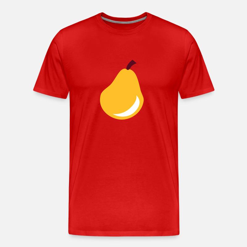 Birne - Obst - Männer Premium Bio T-Shirt - Rot